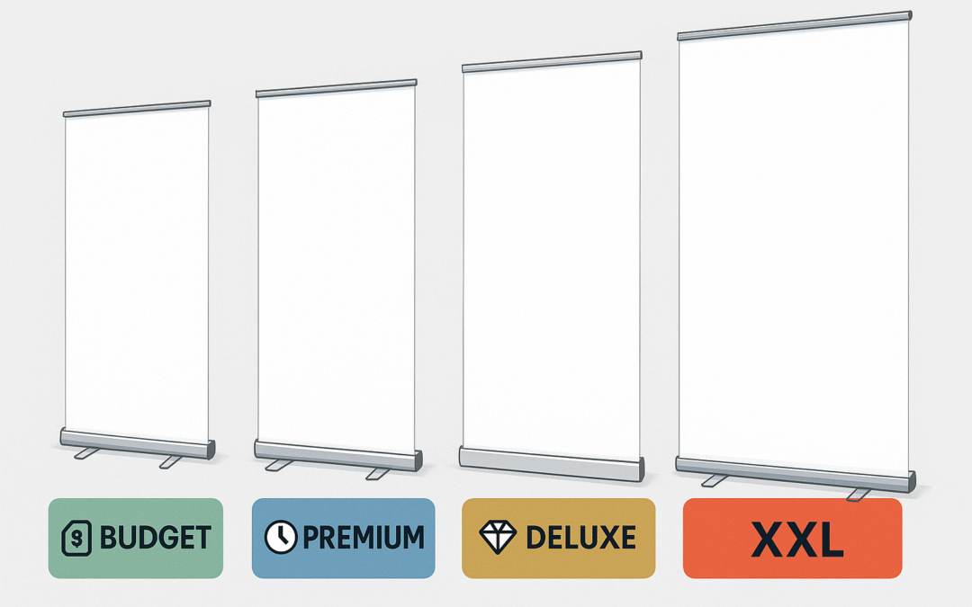 Budget, Premium of Deluxe Roll-up Banner: Welke Kies je voor Jouw Campagne? De Ultieme Gids van Amstel Printing