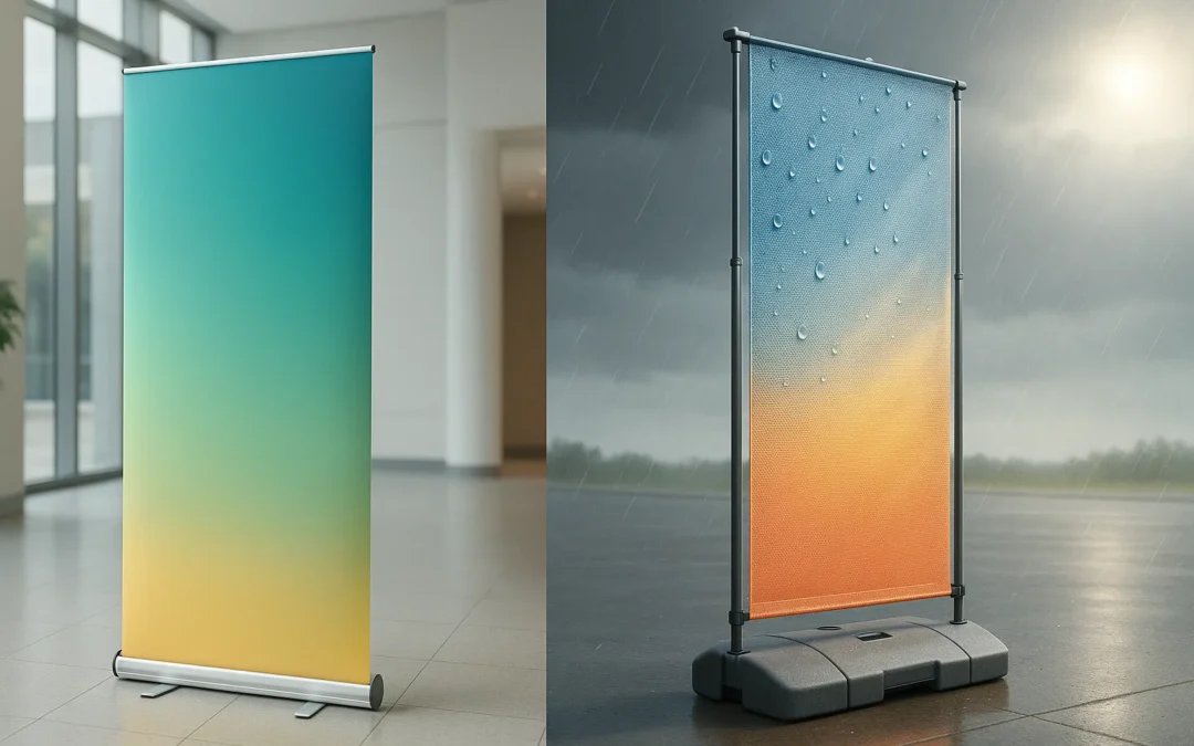 Roll-up Banners: Binnen of Buiten Gebruik? De Rol van Materiaaleigenschappen